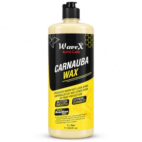 WaveX Carnauba Wax Car Polish Cream (1 L) | Car Wax That Provides Deep Wet Shine | Car…