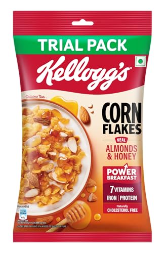 Kellogg's Corn Flakes Real Almond Honey | Breakfast Cereals | High in Vitamin B1, B2, B…