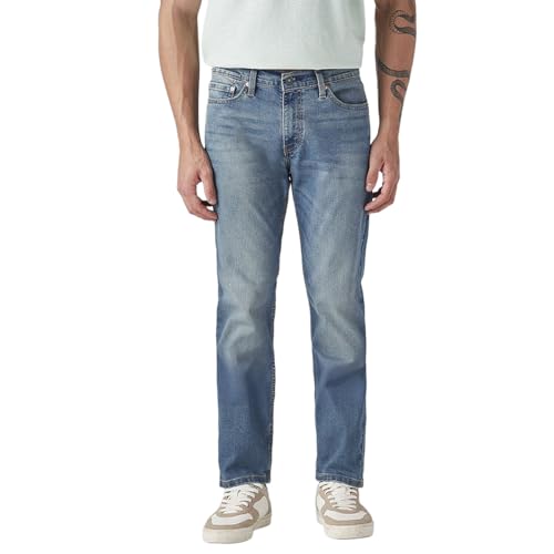 Levi's Men's 511 Slim Fit Mid Rise Heavy Fade Stretchable Jeans Lt Vintage Blue|Size: 34