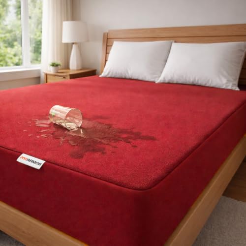 MY ARMOR Waterproof Mattress Protector King Size, 78x72, 6.5x6 feet, Double Bed Protect…