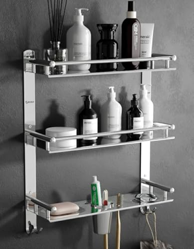 GRIVAN Stainless Steel 3 Layer/3 Tier Multipurpose Bathroom Shelf/Rack/Organizer/Stand/…