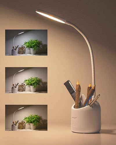 WEIRD WOLF Table Lamp for Study Room with Pen Holder & Mobile Stand