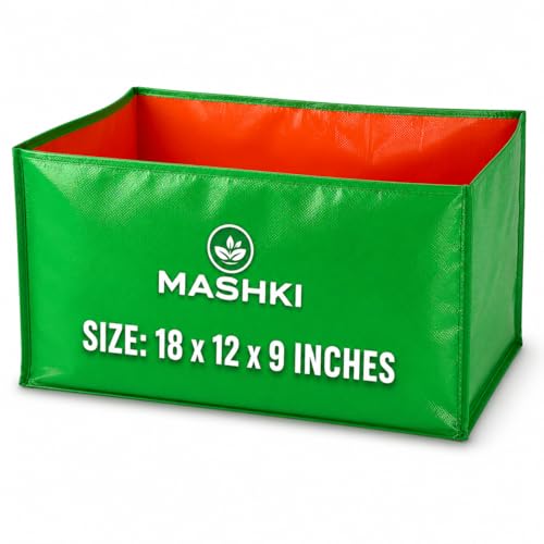 MASHKI Rectangular HDPE Grow Bags 18"x12"x9" Inches for Home Gardening Terrace and Balc…