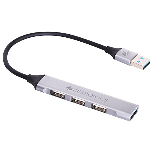 Zebronics 200HB USB 3.0 4 Port hub with Hi Speed Data Transfer, Aluminum + ABS Body, 15…
