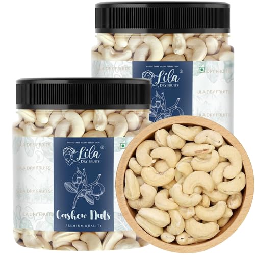 LILA DRY FRUITS Cashew Kaju 1 kg Whole Nutritious & Delicious (500gm x 2)