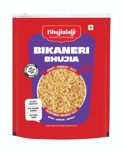 Bhujialalji Bikaneri Bhujia (pack of 1) 1kg | No Palm Oil | Rajasthani Bhujia Namkeen w…