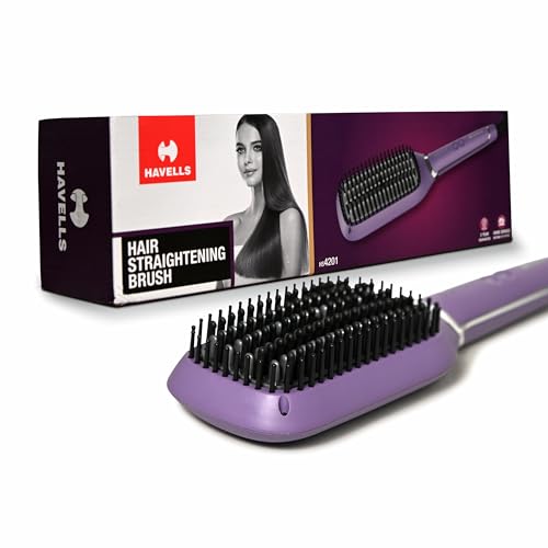 Havells Keratin Infused Hair Straightener Brush With Temperature Control For All Hair T…