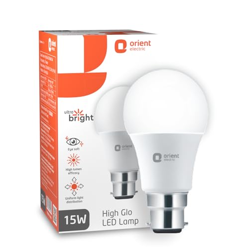 Orient Electric 15W High Glow LED bulb| 180-degree wide beam angle| Voltage surge prote…