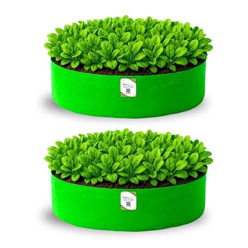 ORGANIC BAZAR 24x6 Leafy Grow Bag for Terrace Garden, Premium HDPE 260 GSM Green Plant…