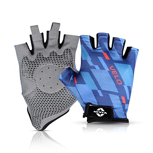 Nivia Velo Fitness Gloves, Micro Sued Cycling Gloves, Airculate & Snug Fit Technology w…