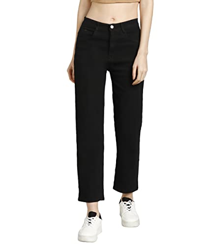 Nifty Women's Denim Straight Fit Boyfriend Jeans (Jean_1439_BLK_36_Black_36)