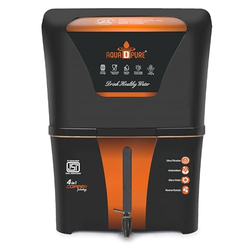 AQUA D PURE 4 in 1 Copper RO Water Purifier with 10 Stage Purification Filtration, UV,…