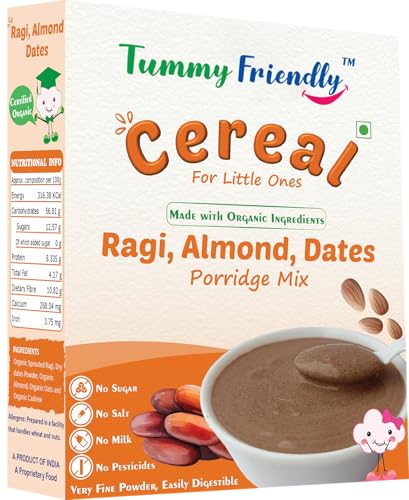 TummyFriendly Foods Organic Sprouted Ragi Almond Dates Porridge Mix | NO Pesticides, NO…