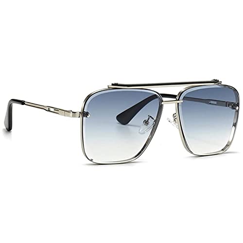 Dervin UV Protected Driving Pilot Gradient Metal Body Square Sunglasses for Men and Wom…