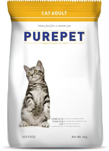 Purepet Adult Dry Cat Food 6kg | Seafood | Taurine for Heart Health | Skin & Coat Care…