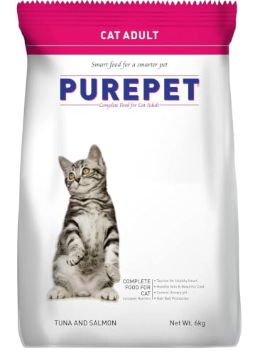 Purepet Adult Dry Cat Food 6kg | Tuna & Salmon Flavour | Taurine for Heart Health | Hea…