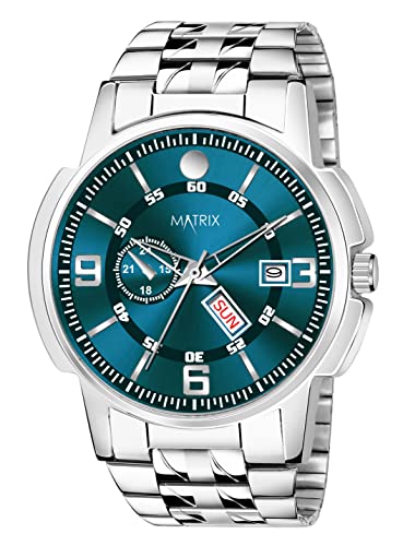 Matrix Superior Day & Date Functioning, Stainless Steel Strap Analog Watch for Men & Bo…