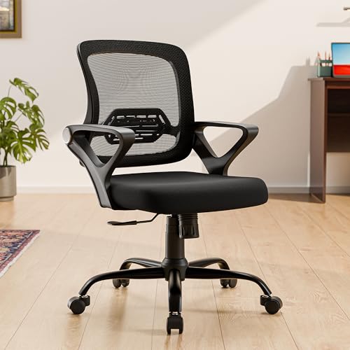 Green Soul Pebble Office Chair, Mid Back Mesh Ergonomic Home Office Desk Chair with Com…