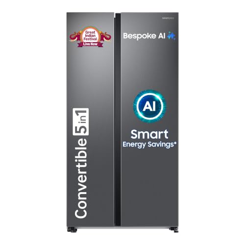Samsung 653 L, 3 Star, Frost Free, Double Door, Convertible 5-in-1 Digital Inverter, Si…