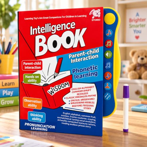 Storio Intelligence Book Sound Book for Children, English Letters & Words Learning Book…