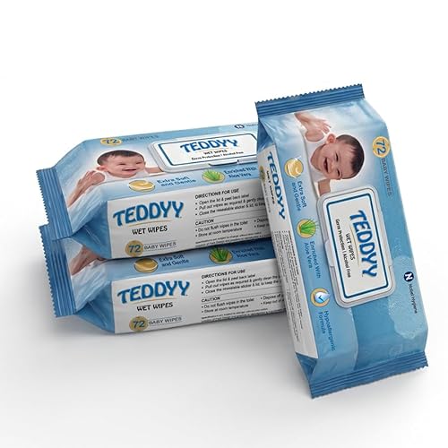 Teddyy Soft Cleansing Baby Wet Wipes with Lid | 216 Wipes | Special Germ Protection | A…