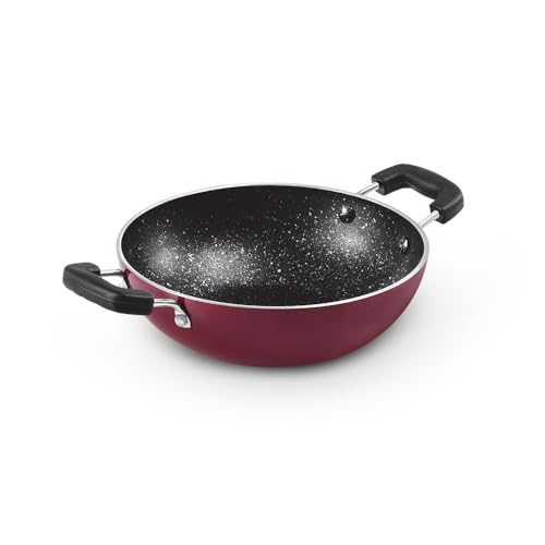 MILTON Pro cook Granito Aluminium Kadhai 16 cm, Non-Induction, Metal Spoon Friendly, 4…