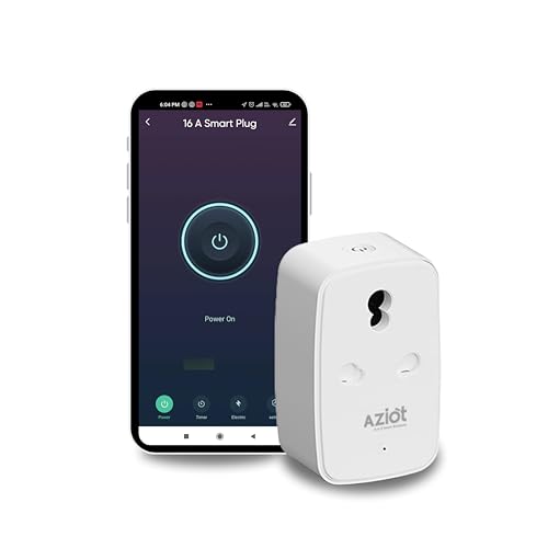 AZIOT 16A Smart Plug with Energy Monitoring, WiFi & Bluetooth, Suitable for Large Appli…