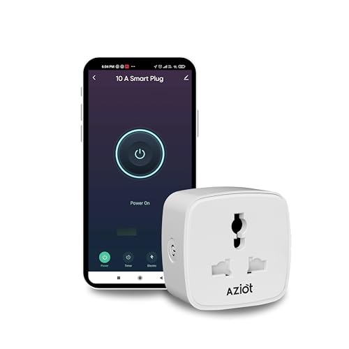 AZIOT 10A Smart Plug with Energy Monitoring – WiFi/Bluetooth – Made in India – Timer Fu…
