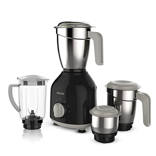 Philips HL7759/00 Mixer Grinder, 750W Turbo Motor, 4 Jars (Black), Quick cool ventilati…