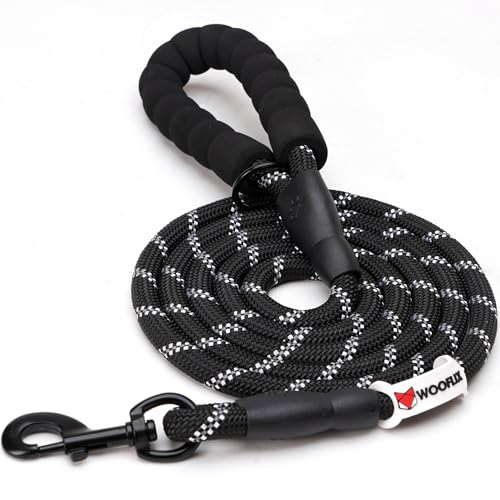 Wooflix Heavy Duty Nylon Dog Leash | Anti Slip Padded Handle Long Dog Leash | Highly Re…