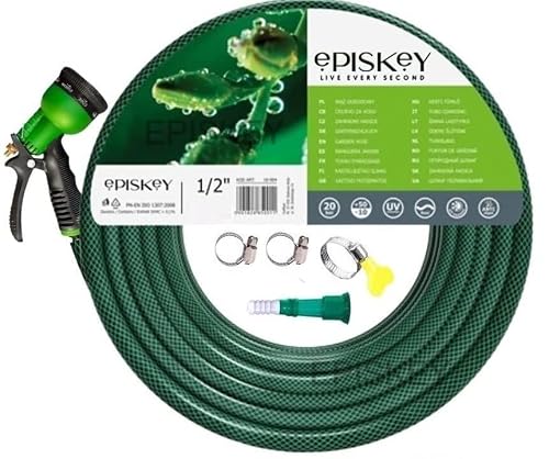 Episkey Heavy Duty 20 Meter Garden Hose Pipe | 1/2 Inch Flexible Water Pipe with Double…