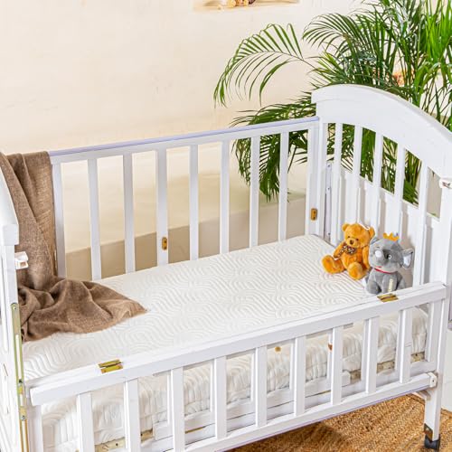 The White Willow Premium Dual Memory Foam Baby Crib Mattress – Soft Fabric – 52" x 28"…