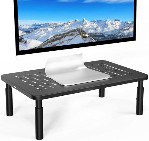 TARKAN Monitor Stand for Desk, Laptop PC Riser 3 Height Adjustable with Airflow Vents (…