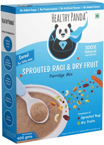 HEALTHY PANDA Organic Sprouted Ragi Dry Fruit Porridge (400g) – Nutritious Sprouted Rag…