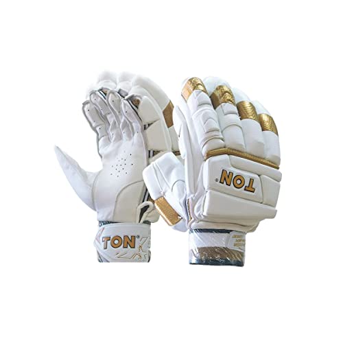 SS Ton Gold Edition Cricket Batting Gloves Adult Size | Right-Handed | Premium Protecti…