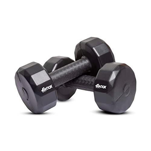 FitBox Sports 5kg Diamond Dumbbells (2.5kg x 2) Set Of 2 For Home Gym Workout | Men & W…