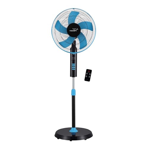 V Guard Esfera Pedestal Fan (5 blade) with Remote Control, In-built 7.5 Hour Timer, 400…