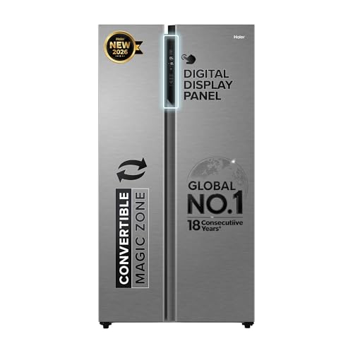 Haier 596 L 3 Star Frost Free Expert Inverter 2-Door Side by Side Refrigerator (HES-690…