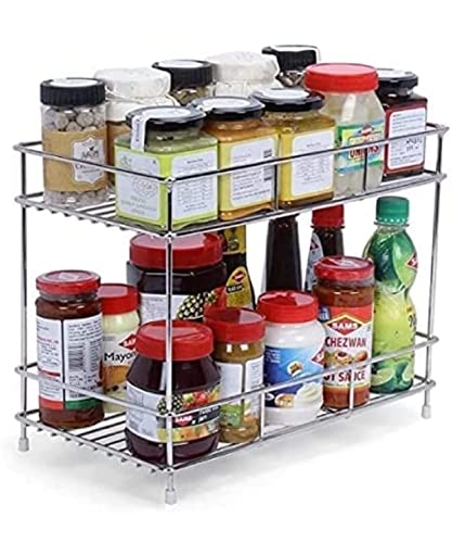 12FOR COLLECTION Stainless Steel 2 Tier Countertop Kitchen Rack|Pantry Storage Organize…