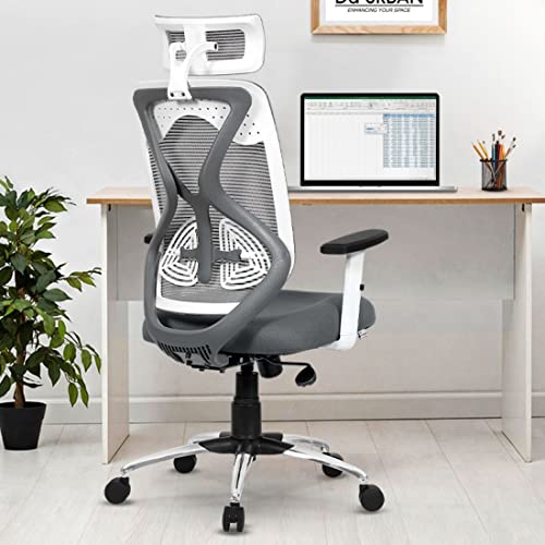 Da URBAN® Merlion Office Chair,High Back Mesh Ergonomic Home Office Desk Chair with 3 Y…