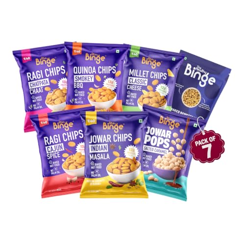 The Healthy Binge Try Them All Snacks Combo - Baked Millet Chips, No Palm Oil, Protein…