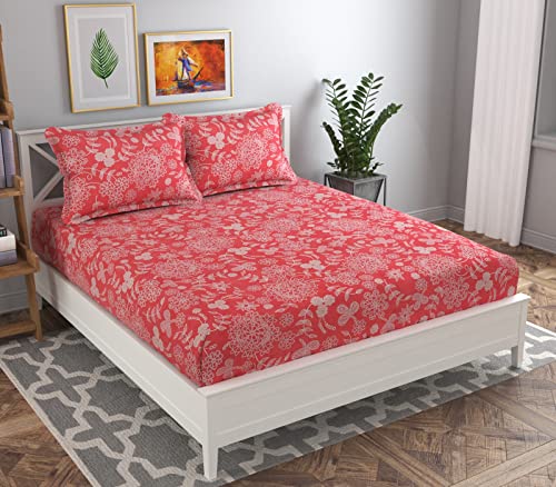 VAS COLLECTIONS 144 TC Double Bedsheet with 2 Pillow Covers |Soft Brushed Microfiber -…