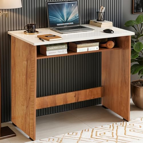 ABOUT SPACE Study Table with UnderDesk Storage Shelf - Desktop Table for PC, Laptop, St…