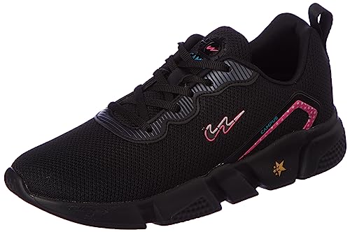 Campus Women's Julius Running Shoes BLK/Rani - 7UK/India