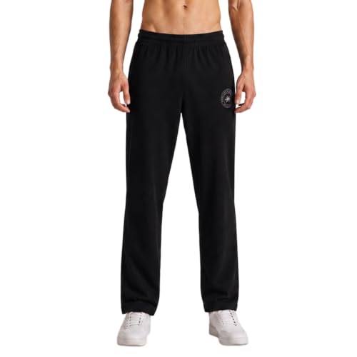 Pepe Jeans Men's Solid Cotton Poly Regular Fit Track Pants | Relaxed Athleisure Sportsw…