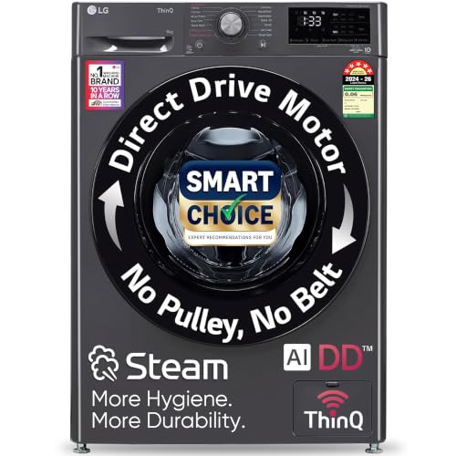 LG Smart Choice, 9 Kg, 5 Star, AI Direct Drive Technology, Steam, 6 Motion DD & Wi-Fi F…