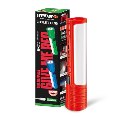 Eveready CITYLITE HL50, Rechargeable LED Emergency Lantern, Pack of 1