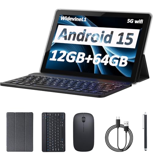 CUPEISI Android 15 Tablet 10 Inch Bluetooth Black/White 12GB RAM+64GB ROM+1TB Expandabl…