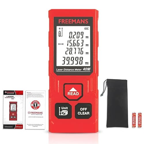 FREEMANS PROECO-L40 40m Laser Distance Meter with Area, Volume, Pythagorean Measurement…