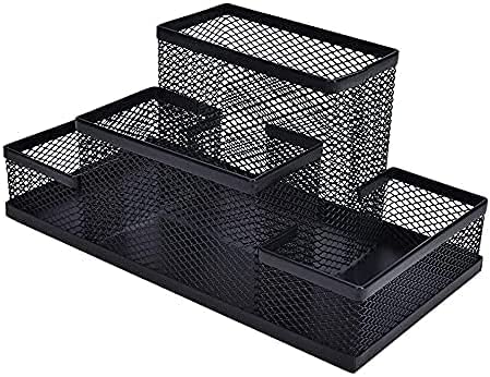 Shopoware 4 Compartment Metal Mesh Desktop Organizer Pen And Pencil Stationery Storage…